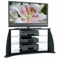 Sonax Florence 42 In. Midnight Black Tv Stand With Glass Shelves FP-4000